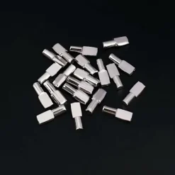 20 stk. hyldeknægte 5 mm x 19 mm fortykket skillevægsstift hyldestøtte hyldeknægt til underholdningshylder sølv