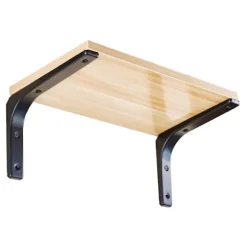 2 STK Hyldeknægte, Kraftige Væghyldeknægte, L-formede Væghyldeknægte, 150x125mm, Hyldeknægte, Sort Væghyldeholder med Skruer..DEBUNS