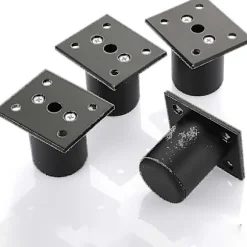 4 stk Justerbare Møbelben Sengeben Løft Møbler Aluminium Legering Ben Til Sengbund, Skab, Bord (sort, højde 50 mm)