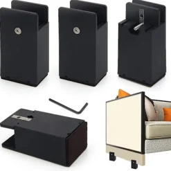 4 stk. Justerbare møbelforhøjere 10 cm, firkantede møbelforhøjere til sofa, skrivebord, seng, stol, højdeforlængere til møbelben, passer til 2-2,5 cm Black | Fyndiq