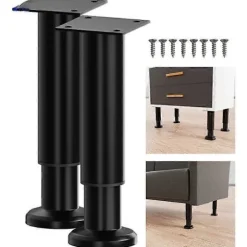 1 stk. justerbare teleskopiske kabinetben til sofamøbler, metalmøbelben, kabinetbord, sovesofaben, møbelben, fødder 18-30cm