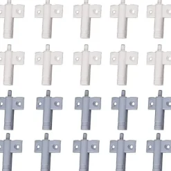 20 stk. Køkkenskabsdæmpere, Skabsdæmpere, Skuffedæmpere, Blød og Stille Lukning, til Skab, Dør (Hvid+Grå)