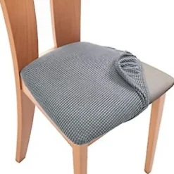 (1 stk, Lys Grå) TIANSHU Stolebetræk, Stolebetræk 4 stk Spisestol Betræk Spandex Aftageligt Spisestol Stretch Betræk