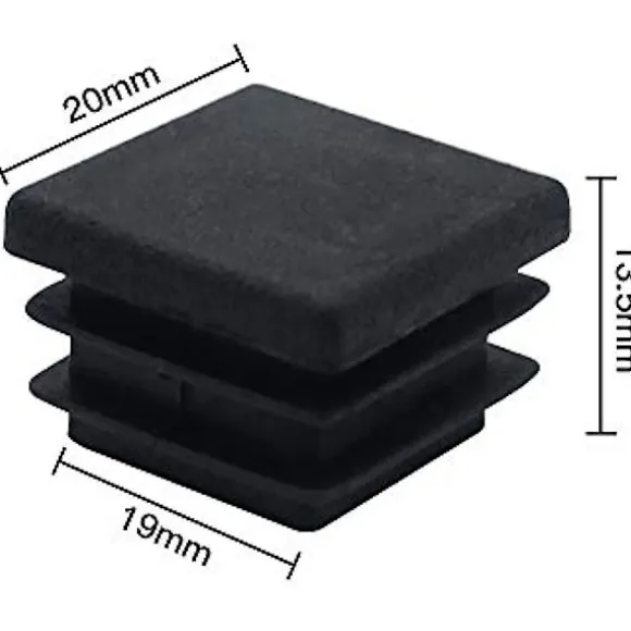 40 stk. Møbel Kvadratiske Endestykker Plast Kvadratisk Rørprop 20mm X 20mm Rørpropper Anti-slip Matte Sort Rektangulær Endestykke Indsæt Propper Rør Dæk Fo | Fyndiq