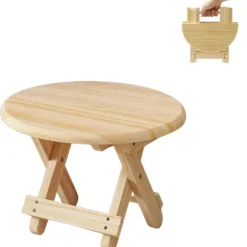 1 stk Mini Træfoldestol. Rejse Sæde, Børneskammel,