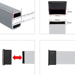 8 stk. Rektangulære Ikke-mærkende PVC Stolsbenshætter 30mm X 50mm (1-3/16