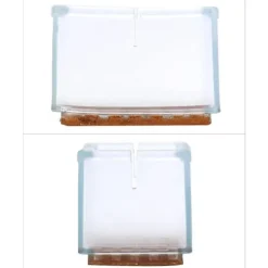 12 stk. rektangulære silikone stolebensbeskyttere til stole/borde/sofaben bredde 24-30 mm x længde 39-47 mm