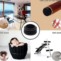 40 stk. runde plastikpropper, sorte rørendehætter, kompatible med glidende møbelstoleben (16 mm)