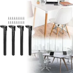 4 stk. Sammenklappelige bordben Sammenklappelige bordben Multipurpose Bærbare Stabile Til Natborde Bænk Computerbord Tilbehør-hy Black Height 50cm