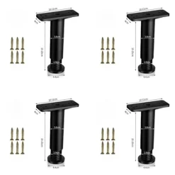 4 STK Sengeramme Centerstøtteben Sengelamelstøtteben Metal Black 4 pcs-4 pcs