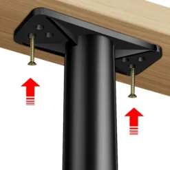 4 STK Sengeramme Centerstøtteben Sengelamelstøtteben Metal Black 4 pcs-4 pcs