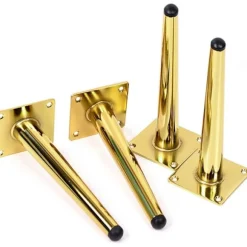 4 stk. skrå bordben 15 cm metal skab ben, kegle møbler