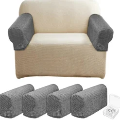 4 stk. Sofa Armlæn Betræk Vaskbare Elastiske Sofa Betræk Armlænsbeskyttere til Kæledyr Lænestol
