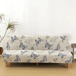 1 stk. sommerfuglprint strækbart sovesofabetræk - Komfortabelt, armløst design med elastisk lukning for nem pasform, maskinvaskbart boligindretningsbeskyttelse | Fyndiq