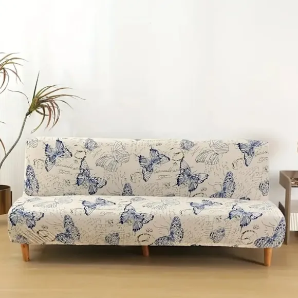 1 stk. sommerfuglprint strækbart sovesofabetræk - Komfortabelt, armløst design med elastisk lukning for nem pasform, maskinvaskbart boligindretningsbeskyttelse | Fyndiq
