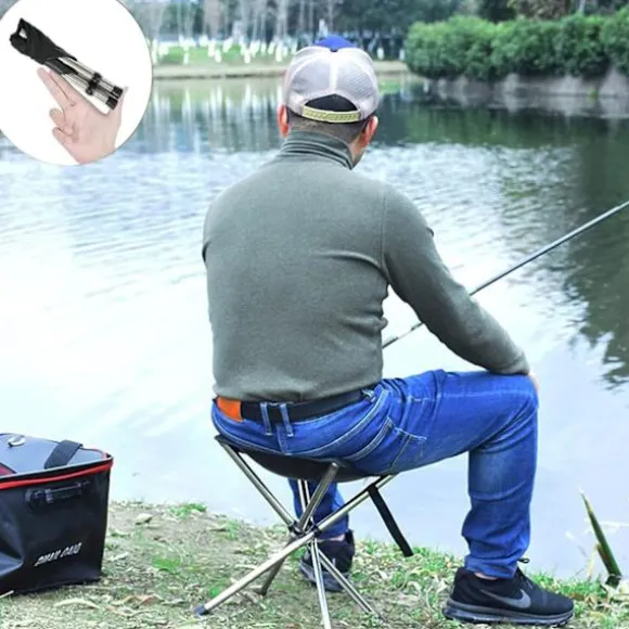1 stk (Sort) Bærbar Campingstol, Foldbar Campingstol
