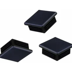 25 stk. Sorte firkantede rørpropper i plast 40x40 mm - Rørendehætter til hegn, net, stolpe