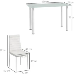 5 Stk. Spisegruppe, Spisebord Med 4 Stole, Køkkenbord Med Hærdet Glasplade, Spisestuegruppe, Stål, Sort