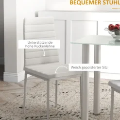 5 Stk. Spisegruppe, Spisebord Med 4 Stole, Køkkenbord Med Hærdet Glasplade, Spisestuegruppe, Stål, Sort