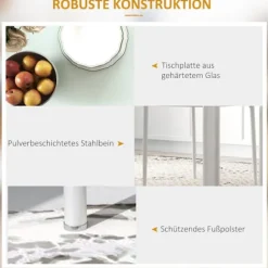 5 Stk. Spisegruppe, Spisebord Med 4 Stole, Køkkenbord Med Hærdet Glasplade, Spisestuegruppe, Stål, Sort