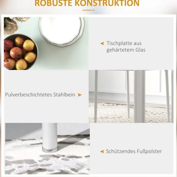 5 Stk. Spisegruppe, Spisebord Med 4 Stole, Køkkenbord Med Hærdet Glasplade, Spisestuegruppe, Stål, Sort