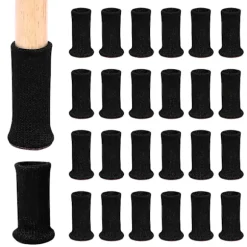 24 stk. Stofsokker til Stolben, Møbelben, Skridsikre Puder til Stolben med Diameter 1"-2" (sort)
