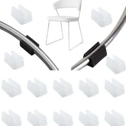 32 stk. stolben gliderrør endehætte bufferhætte stopper møbel gulvbeskytter U-form plastik stolkapper (10mm, hvid