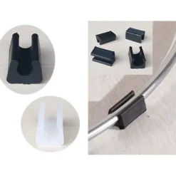32 stk. stolben gliderrør endehætte bufferhætte stopper møbel gulvbeskytter U-form plastik stolkapper (10mm, hvid