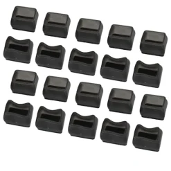 20 stk. Stolben Gulvbeskytter Rektangulær Transparent Sort Filtmåtte Ridsefast Reducerer Støj Bordben Dækprop