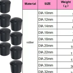 8 stk. Stolebenshætter Gummifødder Beskytter 14MM 14MM 14mm