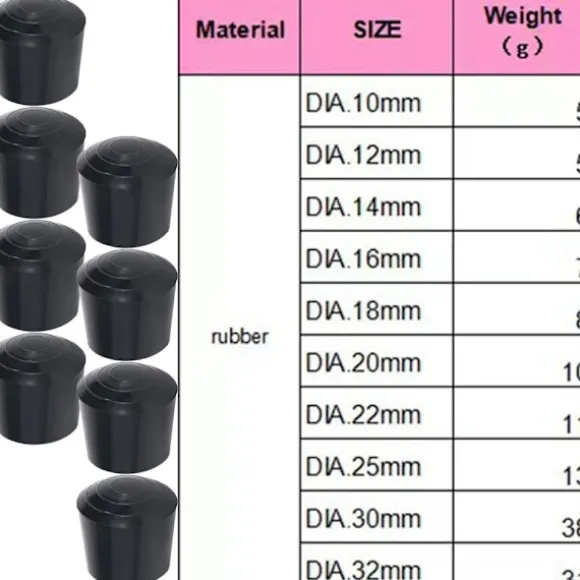 8 stk. Stolebenshætter Gummifødder Beskytter 14MM 14MM 14mm