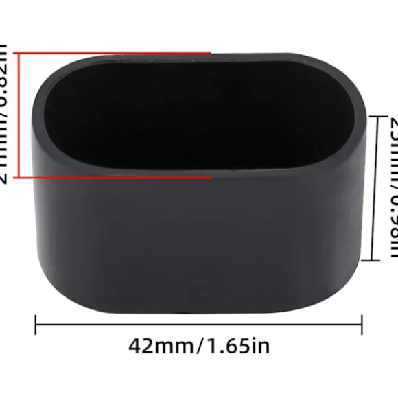 16 stk. Stolebenshætter Stolebensbeskyttere Gulvbeskyttere Fodhætter Plastikhætter 38 x 20 mm Sort