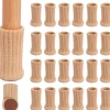 24 stk. Stolesokker i Khaki til Stoleben, Møbelben, Skridsikre Puder til Stoleben med 4"-7cm" Diameter