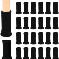 24 stk. Stolesokker til Stoleben, Møbelben, Skridsikre Puder til Passer til 1"-2" Diameter Stoleben (Sort)
