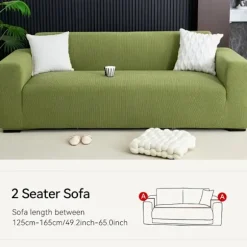 1 stk. Strækbart All-Over Sofabetræk, Skridsikkert, Kæledyrsvenligt, Maskinvaskbart, Moderne Jacquard Design til Kontor & Stueindretning, Grøn, Kontorindretning | Fyndiq