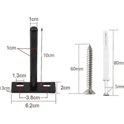 4 stk. 4-tommers flydende hyldeknægte 10 mm vægmonteret hylde usynlig beslag skjulte hyldeknægte med 8 skruer og 8 stk. 60 mm ekspansionsrør PLAY