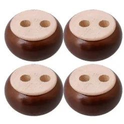 4 stk. Træ Runde Flade Møbel Ben Fødder 3*7cm Valnød WS6069_max