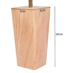4 stk Træmøbelben 10cm Seng/Skåpsben med Montering P