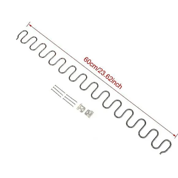 2 stk. udskiftningssofastol fjedre, møbelfjeder med clips, 45cm 50cm 60cm 65cm 70cm lang Ressort Hardware