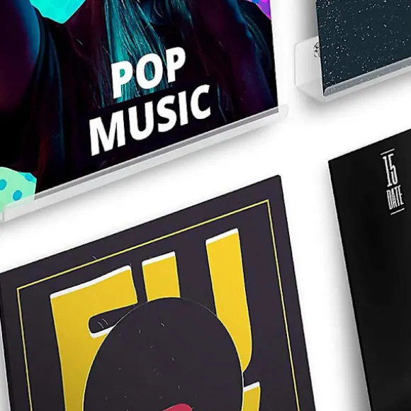 6 stk. Vinylplade Væghængt Hylde Sæt Albumholdere Til Ophængning På Vægge - Hylder Album Eller Ch