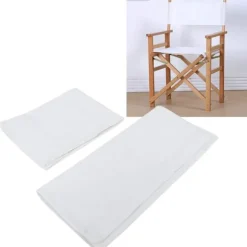 994338 Stol Canvas Betræk, 1 Sæt Instruktørstol Canvas Udskiftningssæde Lærred Hjemmetilbehør Møbeltilbehør (Hvid) Vit