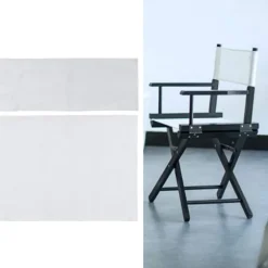 994338 Stol Canvas Betræk, 1 Sæt Instruktørstol Canvas Udskiftningssæde Lærred Hjemmetilbehør Møbeltilbehør (Hvid) Vit