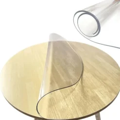 5 Størrelser Klar Pvc Bordbeskytter Rund Pvc Dug 2.0mm Tyk Skrivebordsmåtte Vandtæt Vinyl Bordbeskytter - Perfekt 60cm