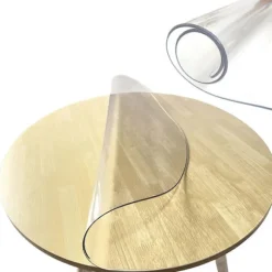 5 Størrelser Klar PVC Bordbeskytter Rund PVC Dug 2.0mm Tyk Skrivebordsmåtte Vandtæt Vinyl Bordbeskytter[RM] 90cm
