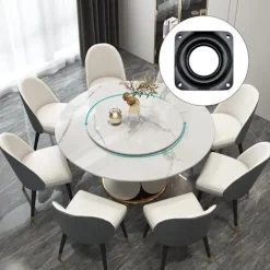 4 Stykker Lazy Susan Drejeskive Metal Drejeplade 360 Graders Roterende Stativ, Kugleleje Drejeplader til Bordstol TV Sofastol..DEBUNS