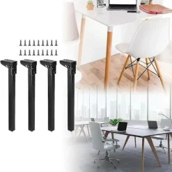 4 Stykker Sammenklappelige Bordben Multifunktionelle Bærbare Stabile til Natbord Bænk Computerbordstilbehør - Perfekt Height 60cm