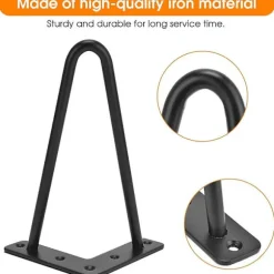 8 tommer hårnålsben Heavy Duty Metal Industrial Furniture Otto Design bordben