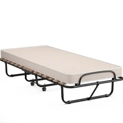 190 x 80 x 33 cm sammenklappelig seng med madras bærbar og oprullelig gæsteseng Lavet i Italien Beige Oprindelse: Italien