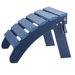 Adirondack Poufs - DUOKU - Sæt af 2 - Sammenfoldelig - Vejrbestandig - HDPE blå