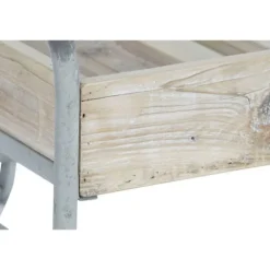 Afløbsbord - DKD HOME DECOR - Metal og fyrretræ - Grå - Firkantet - Skandinavisk stil naturlig/grå